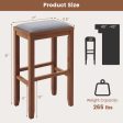 2 Pieces 31 Inch Upholstered Bar Stool Set with Solid Rubber Wood Frame and Footres-Brown Online now