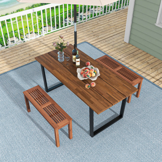 2-Seater Patio Backless Dining Bench with Breathable Slatted Seat Online now