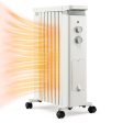 1500W Portable Oil Filled Radiator Heater with 3 Heat Settings-White Hot on Sale