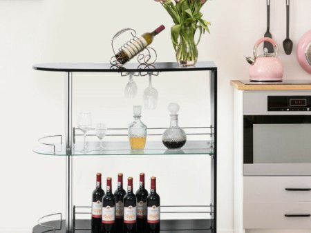 2-holder Bar Table with Tempered Glass Shelf Online