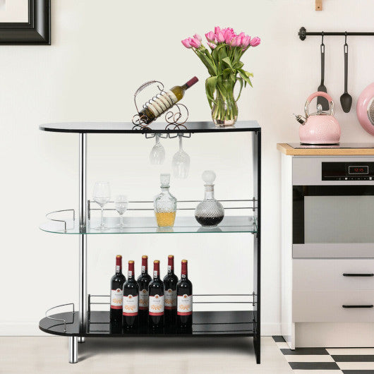 2-holder Bar Table with Tempered Glass Shelf Online