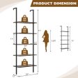 5 Tier Ladder Shelf Wall-Mounted Bookcase with Steel Frame-Brown Supply