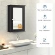 Bathroom Wall Cabinet with Single Mirror Door-Brown Fashion