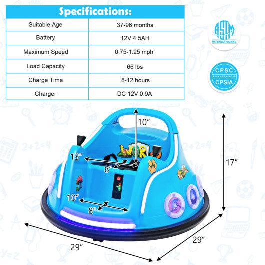 12V Electric Ride On Car with Remote Control and Flashing LED Lights-Navy Online Sale