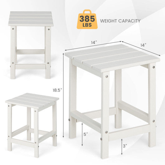 14 Inch Square Weather-Resistant Adirondack Side Table-White Online now