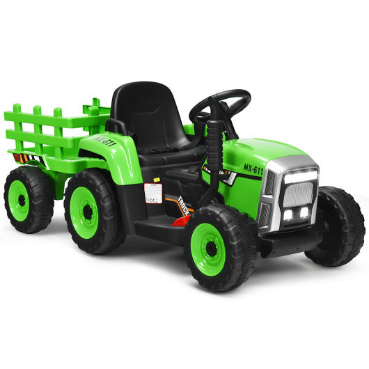 12V Ride on Tractor with 3-Gear-Shift Ground Loader for Kids 3+ Years Old-Green Online Hot Sale