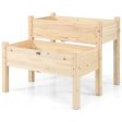 2 Tier Wooden Elevated Planter Box with Legs and Drain Holes for Balcony and Yard Online Hot Sale