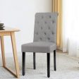 2 Pieces Tufted Dining Chair Set with Adjustable Anti-Slip Foot Pads-Gray Online