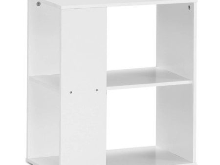 2-Tier Side End Table with Storage Shelves -White Sale