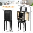 2 Colors Armoire Storage Standing Jewelry Cabinet with Mirror-Black Sale