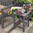 14 Inch Square Weather-Resistant Adirondack Side Table-Gray Cheap