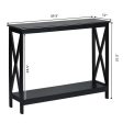 2-Tier Console X-Design Sofa Side Accent Table-Black For Discount