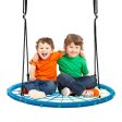 40 Inch Spider Web Tree Swing Kids Outdoor Play Set with Adjustable Ropes-Blue Sale