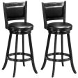 Set of 2 29 Inch Swivel Bar Height Stool Wood Dining Chair Barstool-Black For Cheap