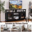 58 Inch TV Stand Entertainment Console Center with 2 Cabinets-Black Fashion