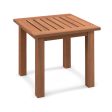 Patio Hardwood Square Side Table with Slatted Tabletop Discount