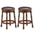 Set of 2 24-Inch Swivel Leather Padded Bar Dining Stools Online