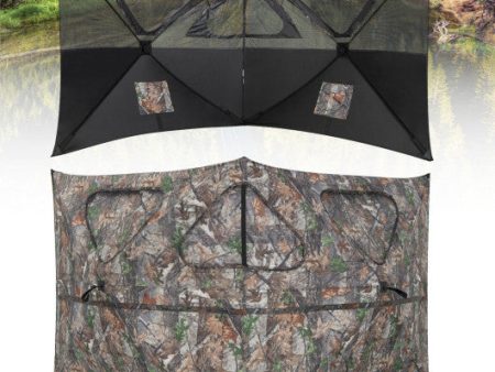 2-Panel Hunting Ground Blind Pop Up Fence with 3 Shoot Through Ports Hot on Sale