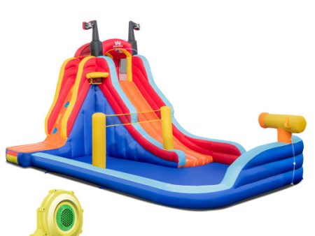 5-in-1 Inflatable Bounce House with 2 Water Slides and Large Splash Pool With 950W Blower Online Hot Sale