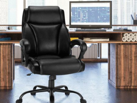 400 Pounds Big and Tall Adjustable High Back Leather Office Chair on Sale