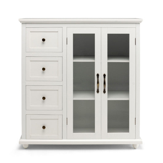 Buffet Sideboard Table Kitchen Storage Cabinet with Drawers and Doors-White Hot on Sale