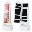 2-in-1 Kids Play Jewelry Armoire with Full Length Mirror and Drawers-White For Discount