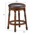 Set of 2 24-Inch Swivel Leather Padded Bar Dining Stools Online