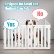 24 Inch Folding Wooden Freestanding Pet Gate Dog Gate with 360° Hinge -White Supply