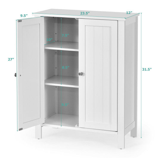 2-Door Bathroom Floor Storage Cabinet with Adjustable Shelf For Cheap