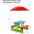 Kids Picnic Folding Table and Bench with Umbrella Online Hot Sale