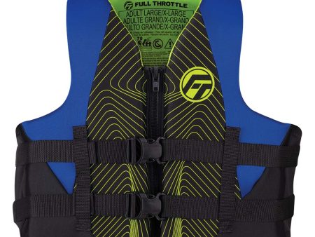 Full Throttle Adult Rapid-Dry Life Jacket - L XL - Blue Black [142100-500-050-22] For Sale