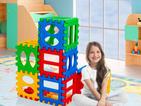 32 Pieces Big Waffle Block Set Kids Educational Stacking Building Toy on Sale