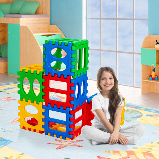 32 Pieces Big Waffle Block Set Kids Educational Stacking Building Toy on Sale