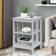 2 Pieces 3-Tier Nightstand with Reinforced Bars and Stable Structure-Gray Online Hot Sale