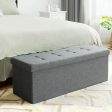 Fabric Folding Storage with Divider Bed End Bench-Light Gray Supply