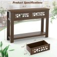 2-Tier Console Table with Drawers and Open Storage Shelf-Brown Online Sale