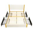 Full Size Queen Size Upholstered Bed Frame with Adjustable Headboard and 4 Drawers-Full Size For Sale