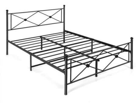 Full Queen Size Metal Bed Frame Platform with Headboard-Queen Size For Cheap