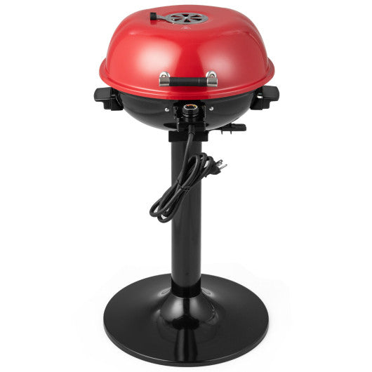 1600W Electric BBQ Grill with Removable Non-Stick Warming Rack-Red Online now