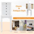 2 Colors Armoire Storage Standing Jewelry Cabinet with Mirror-White Online Hot Sale