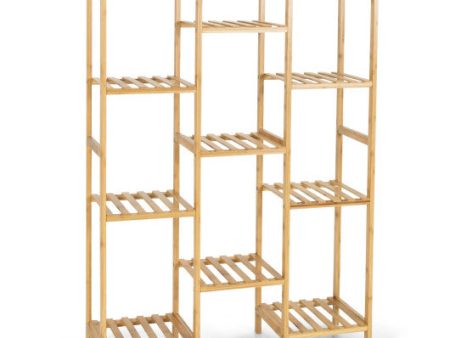 9 11-Tier Bamboo Plant Stand for Living Room Balcony Garden-11-Tier For Sale