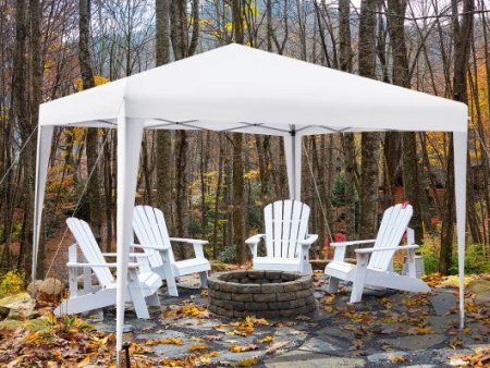 10 x 10 Feet Outdoor Pop-up Patio Canopy for  Beach and Camp-White Online Hot Sale