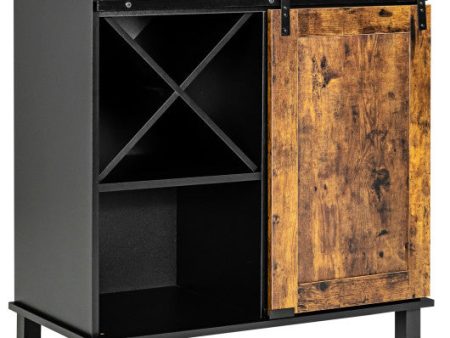 Industrial Storage Cabinet with Sliding Barn Door-Rustic Brown Online Hot Sale