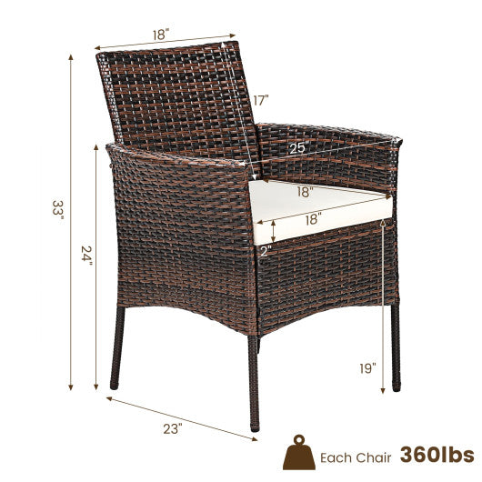 2 Pieces Outdoor PE Rattan Armchairs with Removable Cushions Hot on Sale