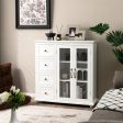 Buffet Sideboard Table Kitchen Storage Cabinet with Drawers and Doors-White Hot on Sale