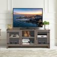 TV Stand Entertainment Center for TVs up to 65 Inch with Storage Cabinets-Gray on Sale