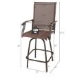 2 Pieces Patio 360 Rotation Swivel Bar Stool Set-Brown Online now