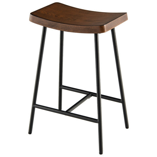 Industrial Saddle Stool with Metal Legs and Adjustable Foot Pads-24 inches Online Hot Sale