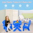 3-Piece Plastic Children Table Chair Set-Blue Discount