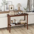 2-Tier Freestanding Wooden Console Table with Open Shelf For Discount